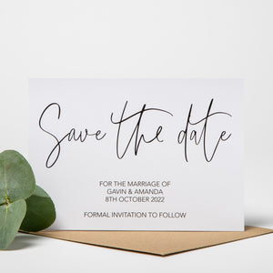 Simple Black And White Save The Dates