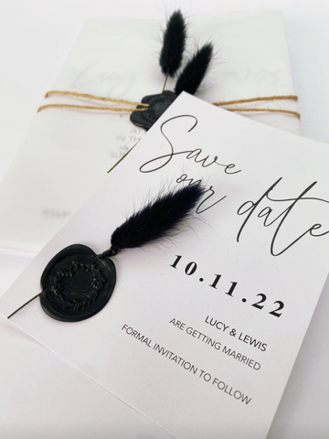 Bunny Tail Save Our Date With Wax Stamp