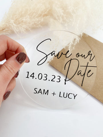 Circle Acrylic Save The Date
