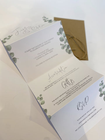 Botanical Folded Wedding Invitation Set